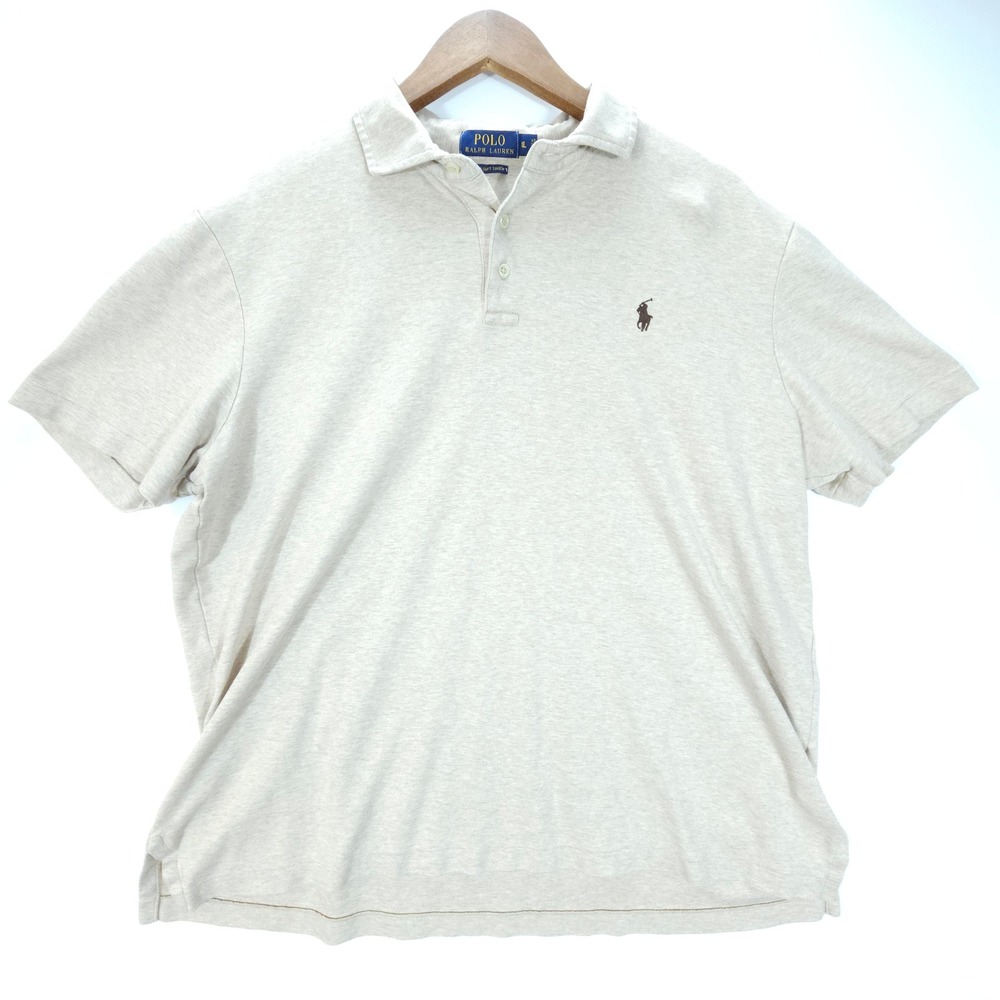 Polo Ralph Lauren Mens XL Tan Streetwear Pima Soft Touch Short Sleeve Polo Shirt